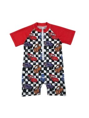 New Cars Boys Short-Sleeve One-Piece Swim Shortie Shortall Swimsuit Boutique